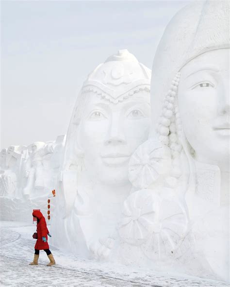 Snow Sculptures | Snow sculptures with a lovely contrasting … | Flickr