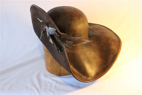 Pirate Wide-brimmed Leather Hat Captain Barbossa's Hat - Etsy