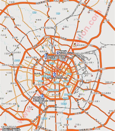 City map of Chengdu, street map, Chengdu guide, Chengdu roads map