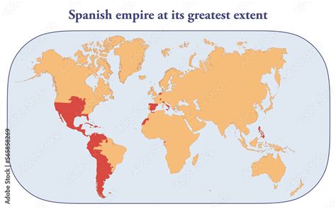 Map of the Spanish empire at its greatest extent in 1790 Stock ...