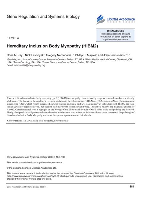 (PDF) Hereditary inclusion body myopathy (HIBM2)