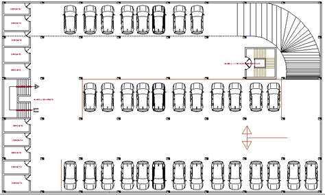 Basement car parking lot floor plan details of multi-purpose building ...