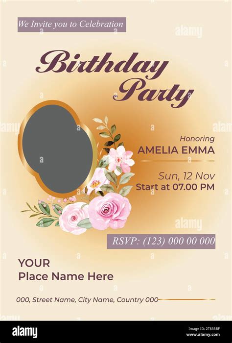 Birthday invitation card design Stock Vector Image & Art - Alamy