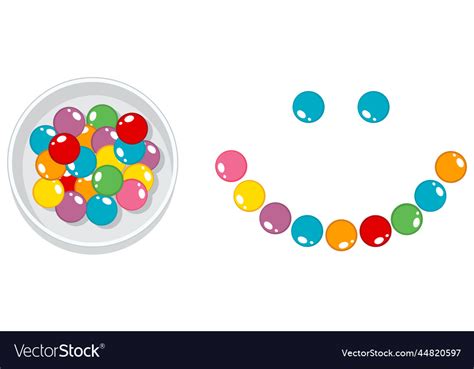 Skittles rainbow science experiment Royalty Free Vector