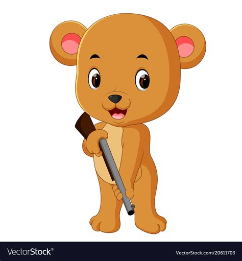 Bear With Gun Cartoon