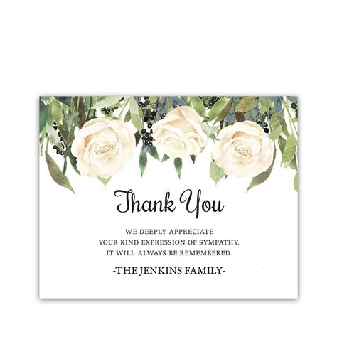 Funeral Thank You Card Printable Template Funeral Thank You, 59% OFF