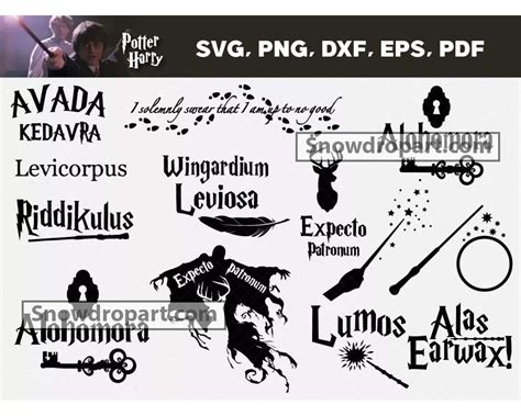 35 Harry Potter Magic Spells Svg Bundle, Harry Potter Svg, Magic Spells ...