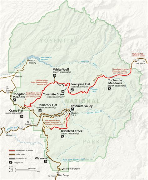 Winter Road Closures - Yosemite National Park (U.S. National Park Service)