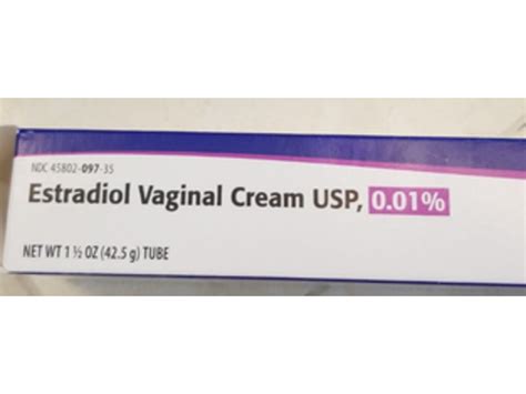 Estradiol Vaginal Cream USP 0.01%, 42.5 g, Perrigo (RX) Ingredients and ...