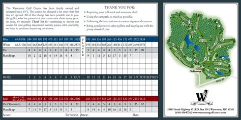 Scorecard - Warrenton Golf Course