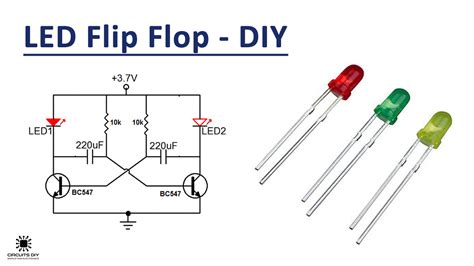 LED Flip Flop Circuit using BC547 Transistors