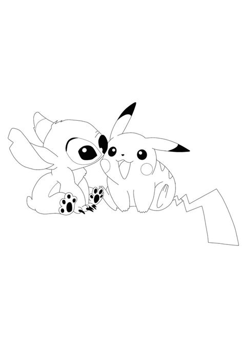 Coloriage Stitch et Pikachu - Coloriage Gratuit à Imprimer Dessin 2021 ...