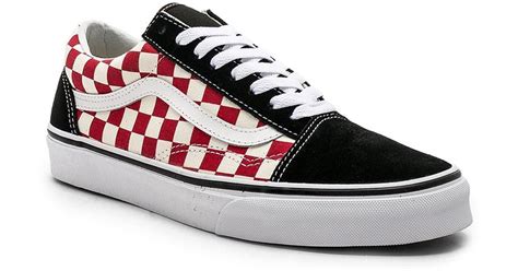 Vans Suede Checkerboard Old Skool in Black & Red (Red) for Men | Lyst