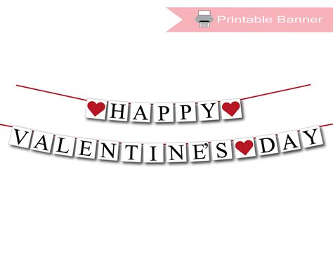 Printable Happy Valentine's Day Banner - DIY Valentine's Day Decor ...