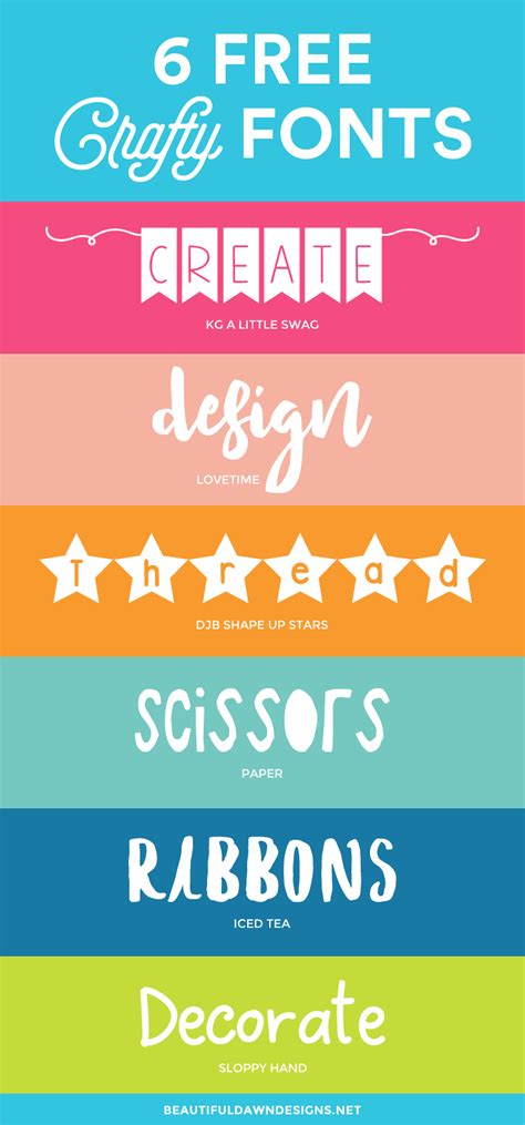 6 Free Crafty Fonts for Crafters - Beautiful Dawn Designs | Kid fonts ...