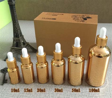 100pcs golden 10 ml dropper bottles for sale - ShaoXing CosPack Store