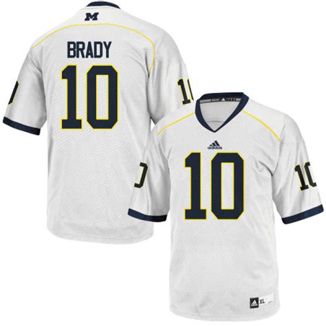 Youth Adidas Tom Brady Michigan Wolverines #10 Replica White Jersey