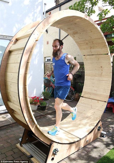 The 'human hamster' builds 6ft wheel for 24-hour charity run | Garden ...