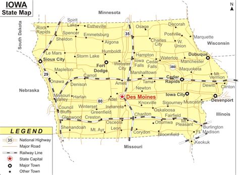 Iowa Map Of Towns - Show Me The United States Of America Map