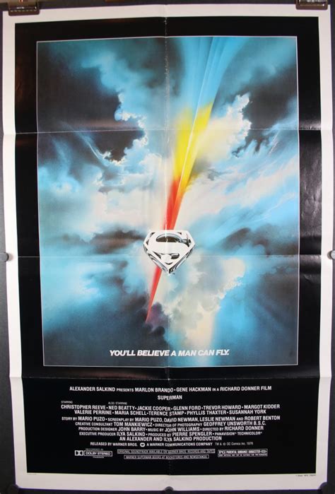 SUPERMAN, Original Vintage Folded Superhero Movie Poster - Original ...