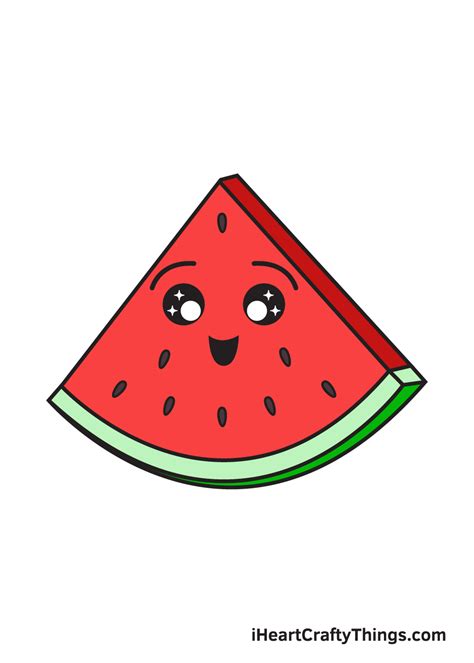 Watermelon Drawing - How To Draw A Watermelon Step By Step