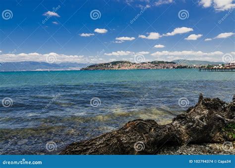 Ohrid Lake and the beaches editorial stock image. Image of summer ...