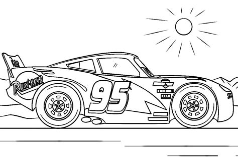 Lightning McQueen is Driving coloring page - Download, Print or Color ...