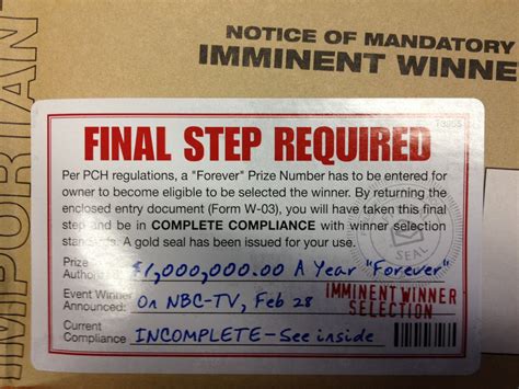 Have You Received a PCH Package that says Final Step Required? - PCH Blog