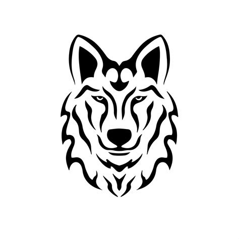 Tribal Wolf Head Logo. Tattoo Design. Animal Stencil Vector ...