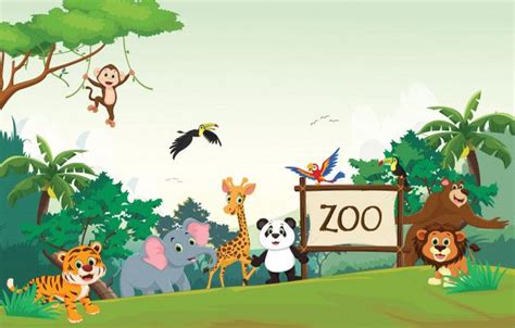 Ilustração Do Cartoon Animal Zoológico Engraçado | Cartoon animals, Zoo ...