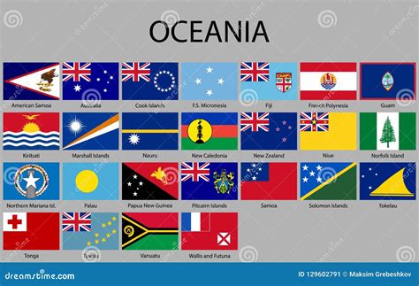 All flags of Oceania. stock illustration. Illustration of national ...