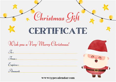 Free Printable Christmas Gift Certificate Templates [Spread Christmas ...