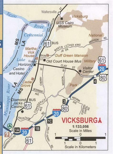 Map of Vicksburg city, Mississippi - Thong Thai Real