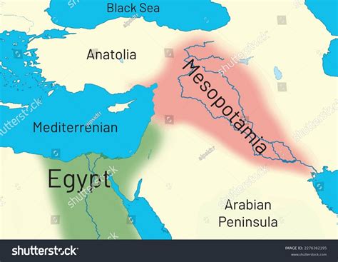 Map Egypt Mesopotamia Stock Vector (Royalty Free) 2276362195 | Shutterstock