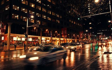 Wallpaper : city, night, street, lights, cars 1920x1200 - goodfon ...