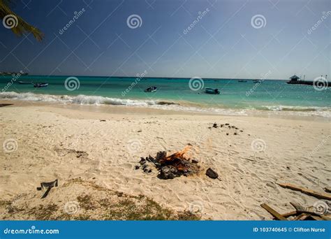 Serenity at Oistins Beach, Barbados Stock Image - Image of church ...