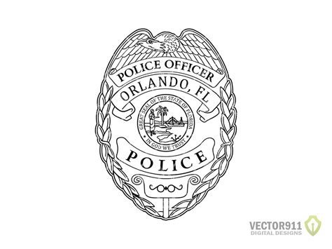 Orlando Florida Police Officer Badge, FL Law Enforcement Logo Seal ...