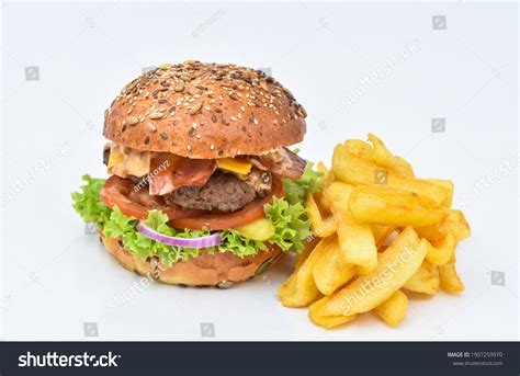 Tasty Hamburger Boiled Egg Melted Cheese Stock Photo 1907259970 ...