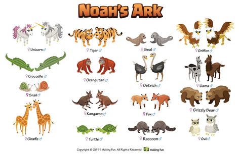 Noah's Ark Animals Printable