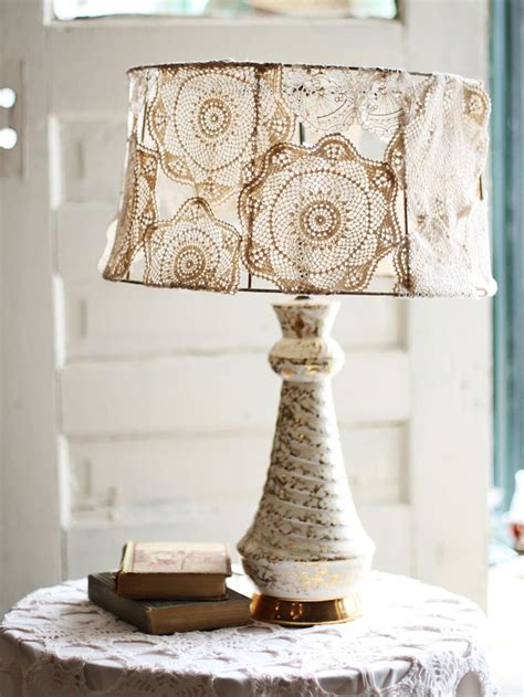 Doily Covered Lamp Shade Project - A Beautiful Mess