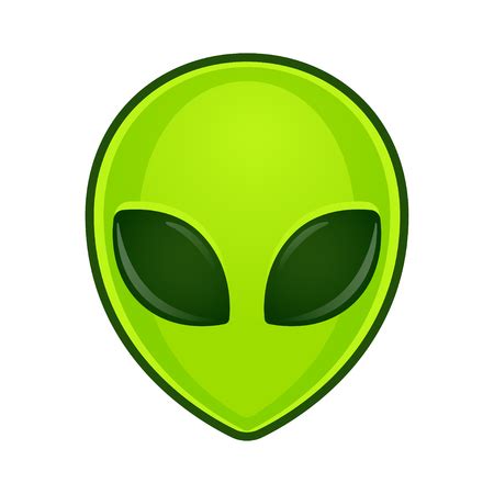 Green alien face emoji. Extraterrestrial humanoid head icon vector ...