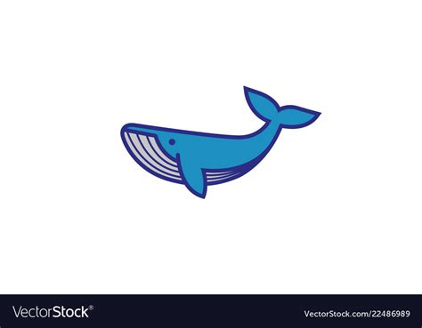 Creative blue whale logo Royalty Free Vector Image