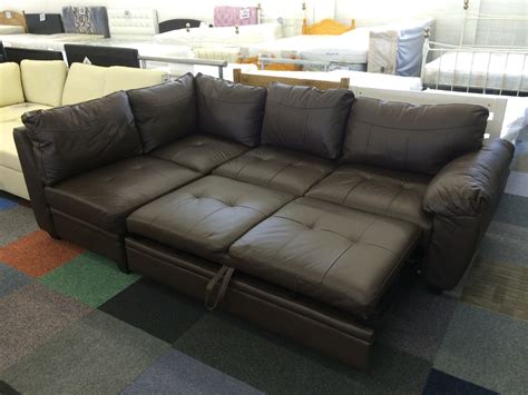 Fernando Leather Right Hand Sofabed Corner Group - Chocolate | Corner ...