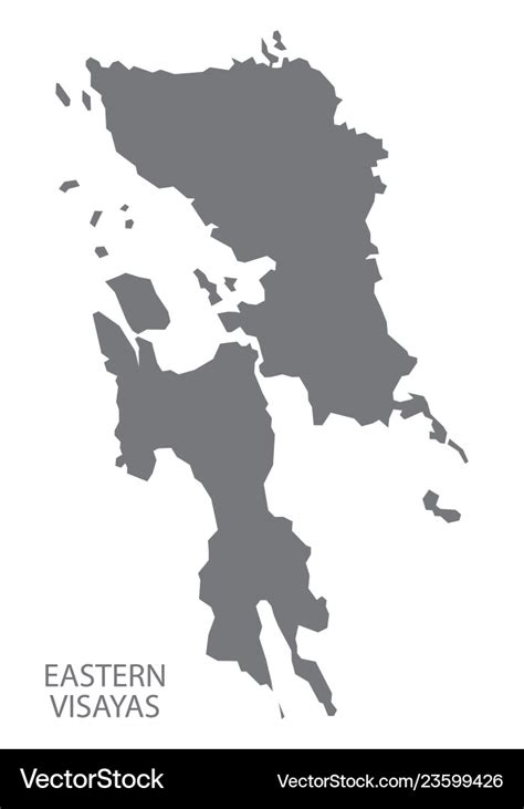 Eastern visayas philippines map grey Royalty Free Vector