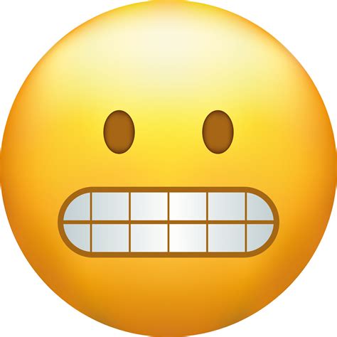 Grimacing emoji. Awkward emoticon with clenched teeth 22461922 Vector ...