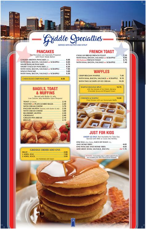 Boulevard Diner menu in Dundalk, Maryland, USA