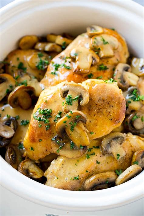 Slow Cooker Chicken Marsala - Dinner at the Zoo