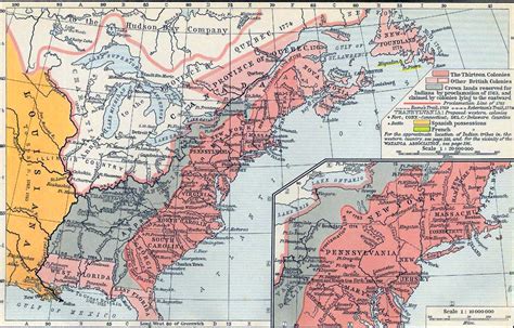 Map of the British Colonies in North America 1763-1775