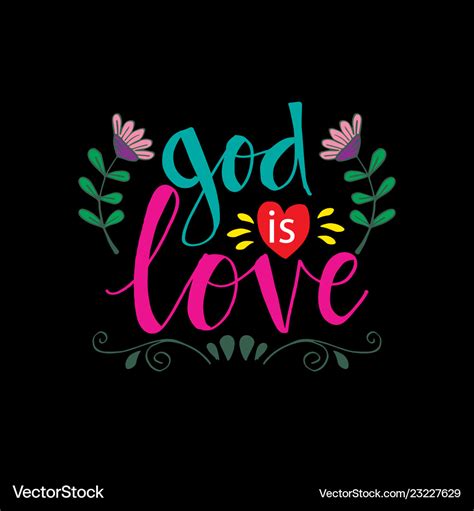 God is love lettering Royalty Free Vector Image