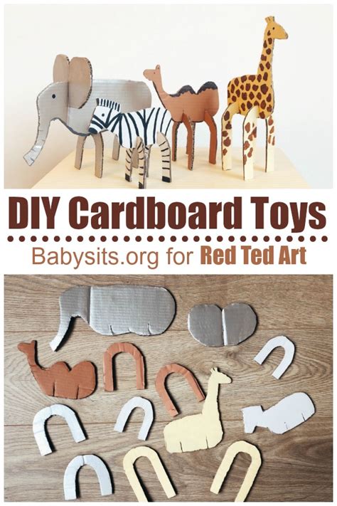 Easy Cardboard Animal Toys - Red Ted Art - Kids Crafts